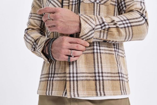 JMIERR Mens Cotton Flannel Shirts Casual Button Down Hoodie Plaid Shirt Long Sleeve Lightweight Jackets with Pockets - Image 7
