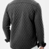 JMIERR Mens Quilted Shirt Jackets Casual Long Sleeve Snap Button Down Shirts with Pockets - Image 3