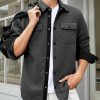 JMIERR Mens Quilted Shirt Jackets Casual Long Sleeve Snap Button Down Shirts with Pockets - Image 7