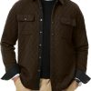 JMIERR Mens Quilted Shirt Jackets Casual Long Sleeve Snap Button Down Shirts with Pockets - Image 8