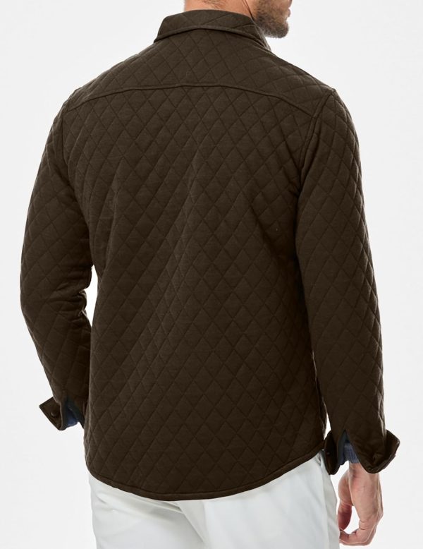 JMIERR Mens Quilted Shirt Jackets Casual Long Sleeve Snap Button Down Shirts with Pockets - Image 10