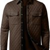 JMIERR Mens Quilted Shirt Jackets Casual Long Sleeve Snap Button Down Shirts with Pockets - Image 11
