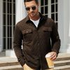 JMIERR Mens Quilted Shirt Jackets Casual Long Sleeve Snap Button Down Shirts with Pockets - Image 13