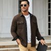 JMIERR Mens Quilted Shirt Jackets Casual Long Sleeve Snap Button Down Shirts with Pockets - Image 14