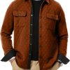 JMIERR Mens Quilted Shirt Jackets Casual Long Sleeve Snap Button Down Shirts with Pockets - Image 16