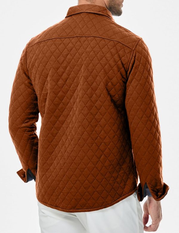 JMIERR Mens Quilted Shirt Jackets Casual Long Sleeve Snap Button Down Shirts with Pockets - Image 18