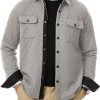 JMIERR Mens Quilted Shirt Jackets Casual Long Sleeve Snap Button Down Shirts with Pockets - Image 23