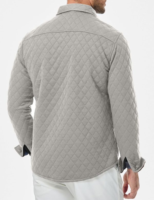JMIERR Mens Quilted Shirt Jackets Casual Long Sleeve Snap Button Down Shirts with Pockets - Image 25