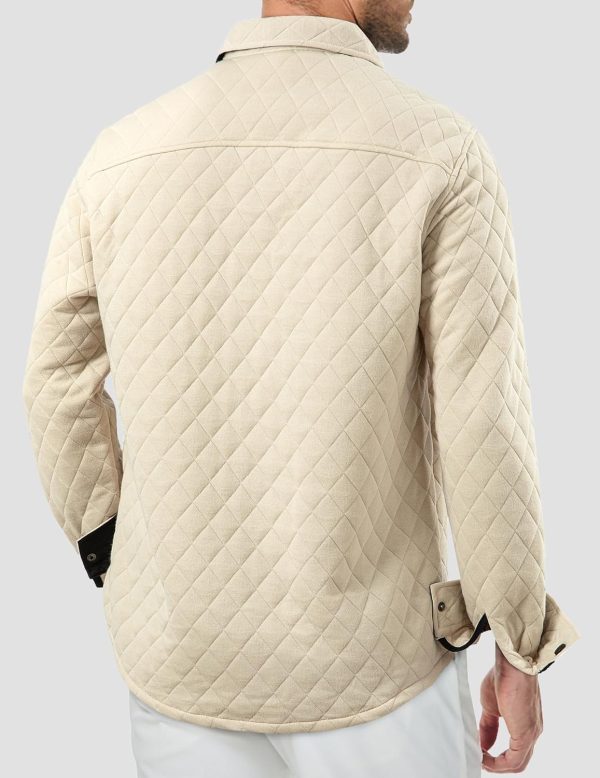 JMIERR Mens Quilted Shirt Jackets Casual Long Sleeve Snap Button Down Shirts with Pockets - Image 32