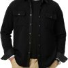JMIERR Mens Quilted Shirt Jackets Casual Long Sleeve Snap Button Down Shirts with Pockets - Image 38