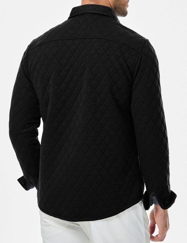 JMIERR Mens Quilted Shirt Jackets Casual Long Sleeve Snap Button Down Shirts with Pockets - Image 40