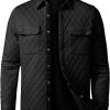 JMIERR Mens Quilted Shirt Jackets Casual Long Sleeve Snap Button Down Shirts with Pockets - Image 41