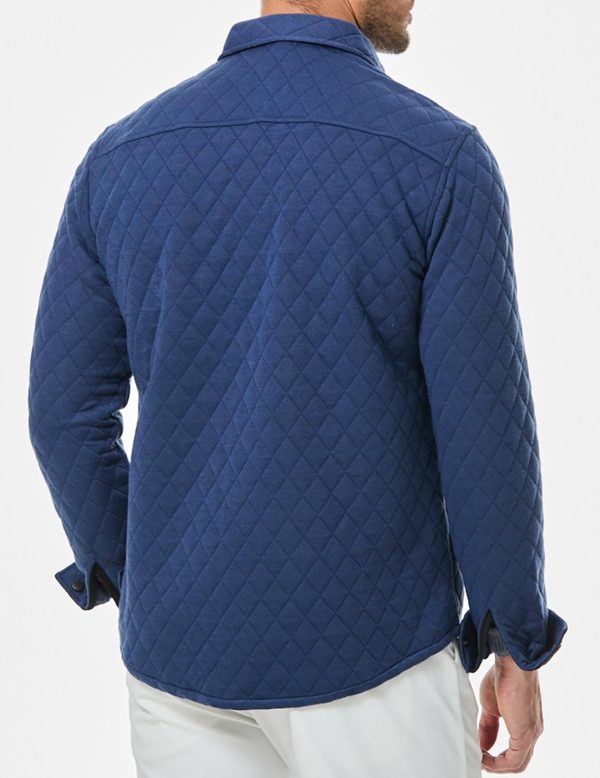 JMIERR Mens Quilted Shirt Jackets Casual Long Sleeve Snap Button Down Shirts with Pockets - Image 48