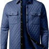 JMIERR Mens Quilted Shirt Jackets Casual Long Sleeve Snap Button Down Shirts with Pockets - Image 49