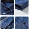 JMIERR Mens Quilted Shirt Jackets Casual Long Sleeve Snap Button Down Shirts with Pockets - Image 50