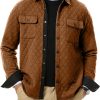 JMIERR Mens Quilted Shirt Jackets Casual Long Sleeve Snap Button Down Shirts with Pockets - Image 54