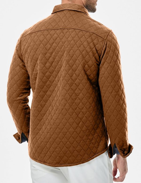 JMIERR Mens Quilted Shirt Jackets Casual Long Sleeve Snap Button Down Shirts with Pockets - Image 56