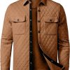 JMIERR Mens Quilted Shirt Jackets Casual Long Sleeve Snap Button Down Shirts with Pockets - Image 57