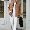 JMIERR Mens Quilted Shirt Jackets Casual Long Sleeve Snap Button Down Shirts with Pockets - Image 59