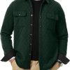 JMIERR Mens Quilted Shirt Jackets Casual Long Sleeve Snap Button Down Shirts with Pockets - Image 62