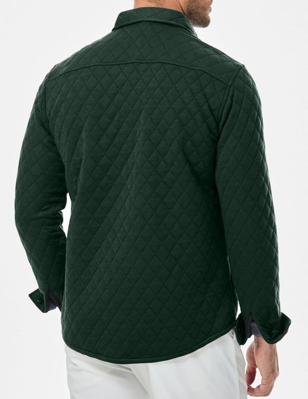 JMIERR Mens Quilted Shirt Jackets Casual Long Sleeve Snap Button Down Shirts with Pockets - Image 64