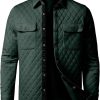 JMIERR Mens Quilted Shirt Jackets Casual Long Sleeve Snap Button Down Shirts with Pockets - Image 65