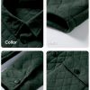 JMIERR Mens Quilted Shirt Jackets Casual Long Sleeve Snap Button Down Shirts with Pockets - Image 66