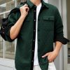 JMIERR Mens Quilted Shirt Jackets Casual Long Sleeve Snap Button Down Shirts with Pockets - Image 68