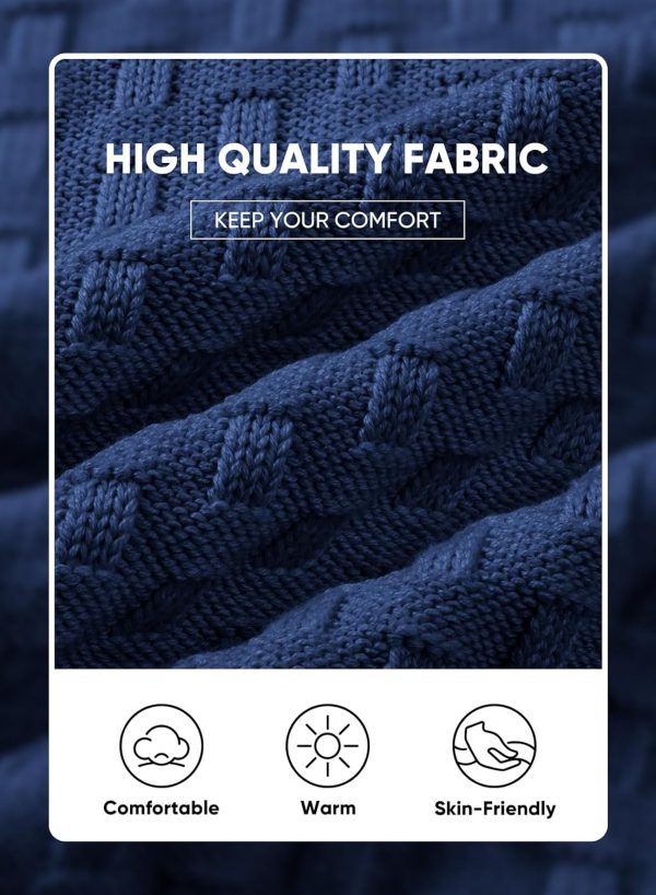 JMIERR Mens Knit Sweater Casual Shawl Collar Pullover Sweater Slim Fit Solid Color Fall Fashion Button Textured Sweaters - Image 4