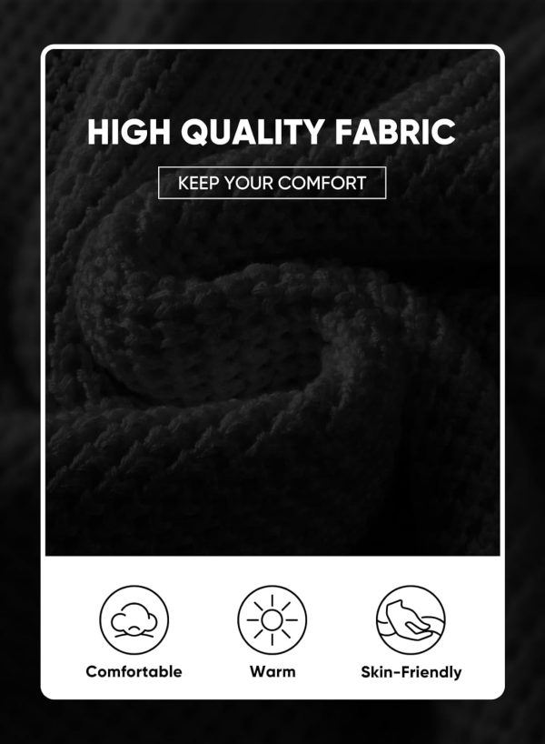 JMIERR Men's Crewneck Pullover Sweater Waffle Textured Knitted Sweaters Casual Loose Fit Sweaters with Ribbing Edge - Image 69