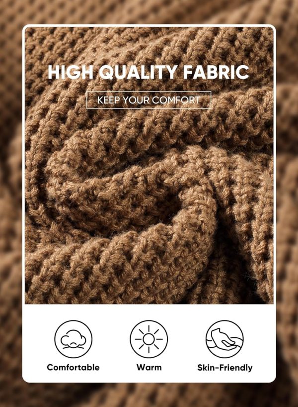 JMIERR Men's Crewneck Pullover Sweater Waffle Textured Knitted Sweaters Casual Loose Fit Sweaters with Ribbing Edge - Image 85