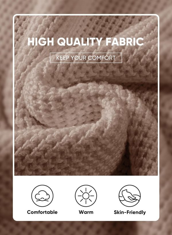 JMIERR Men's Crewneck Pullover Sweater Waffle Textured Knitted Sweaters Casual Loose Fit Sweaters with Ribbing Edge - Image 93