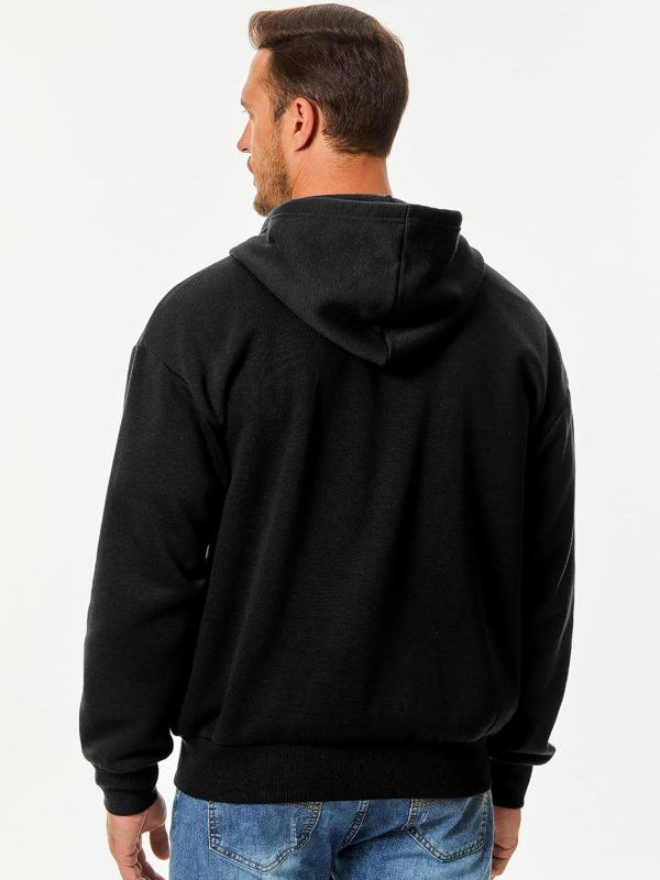 JMIERR Mens Full Zip Casual Cotton Hooded Fleece Drawstring Hoodies Pullover Sweatshirts Casual Long Sleeve Shirts - Image 3