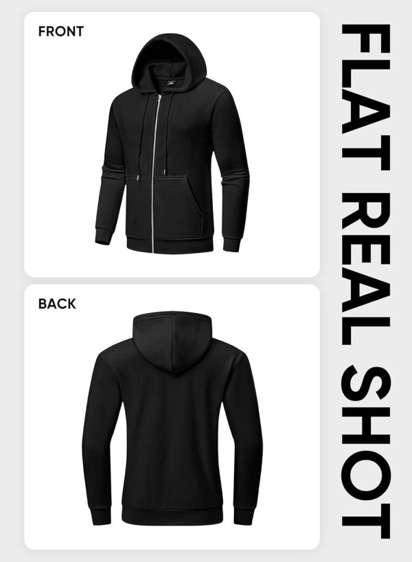 JMIERR Mens Full Zip Casual Cotton Hooded Fleece Drawstring Hoodies Pullover Sweatshirts Casual Long Sleeve Shirts - Image 7