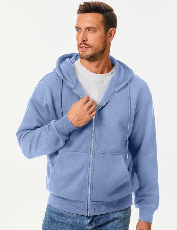 JMIERR Mens Full Zip Casual Cotton Hooded Fleece Drawstring Hoodies Pullover Sweatshirts Casual Long Sleeve Shirts - Image 10