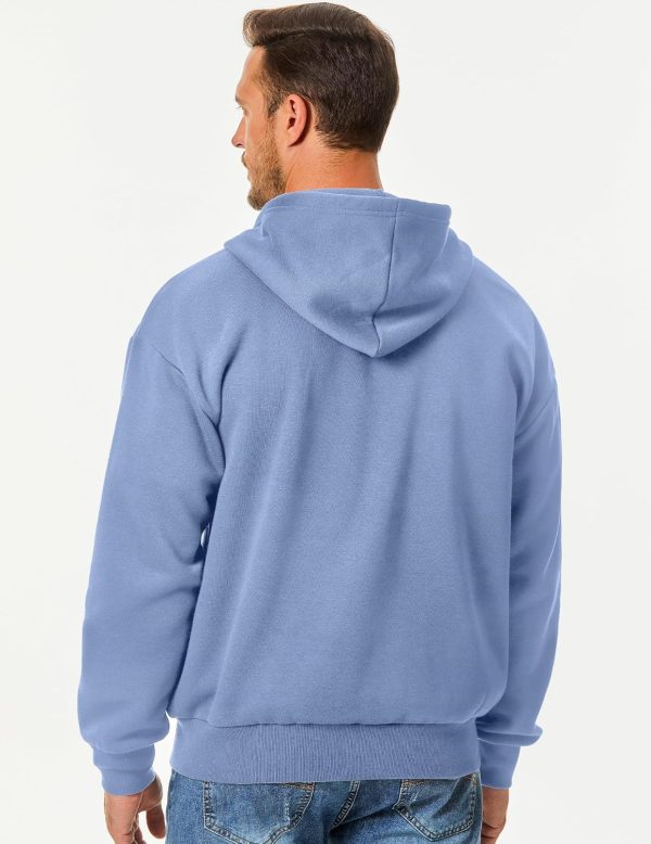 JMIERR Mens Full Zip Casual Cotton Hooded Fleece Drawstring Hoodies Pullover Sweatshirts Casual Long Sleeve Shirts - Image 11