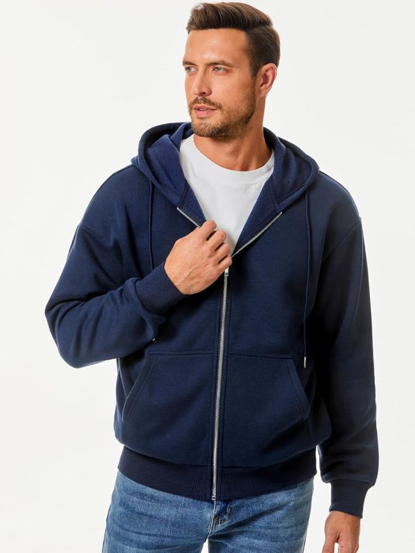JMIERR Mens Full Zip Casual Cotton Hooded Fleece Drawstring Hoodies Pullover Sweatshirts Casual Long Sleeve Shirts - Image 14
