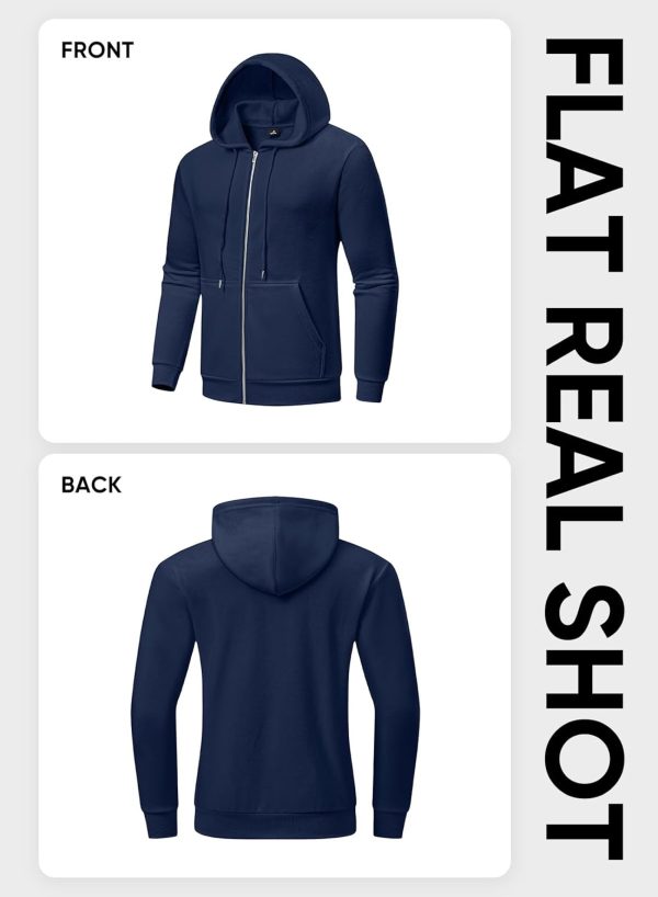 JMIERR Mens Full Zip Casual Cotton Hooded Fleece Drawstring Hoodies Pullover Sweatshirts Casual Long Sleeve Shirts - Image 19