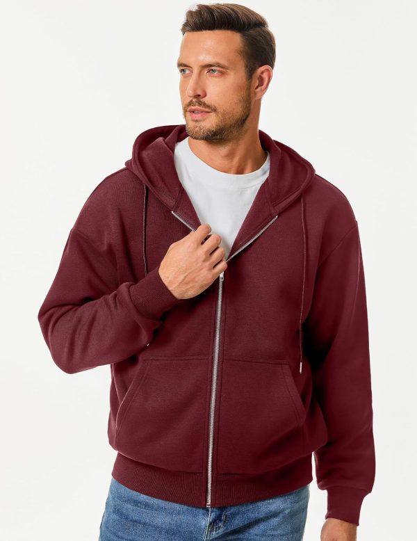 JMIERR Mens Full Zip Casual Cotton Hooded Fleece Drawstring Hoodies Pullover Sweatshirts Casual Long Sleeve Shirts - Image 22