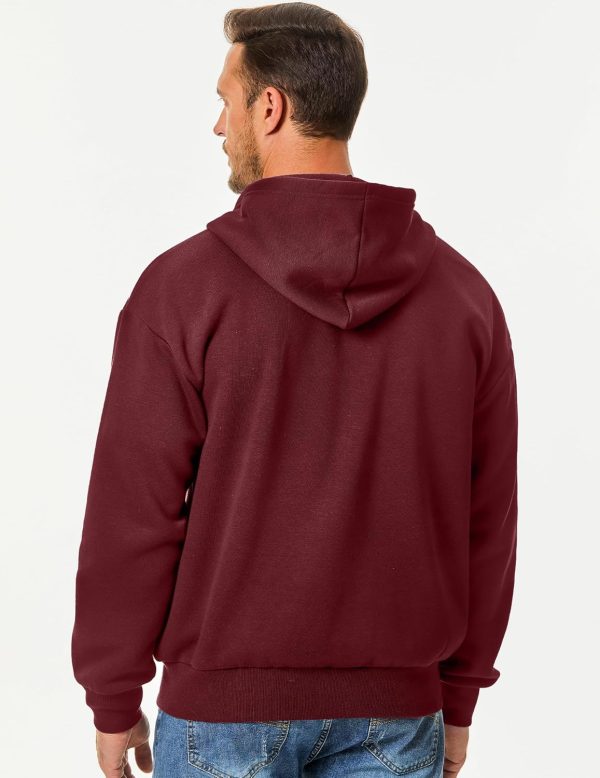 JMIERR Mens Full Zip Casual Cotton Hooded Fleece Drawstring Hoodies Pullover Sweatshirts Casual Long Sleeve Shirts - Image 23