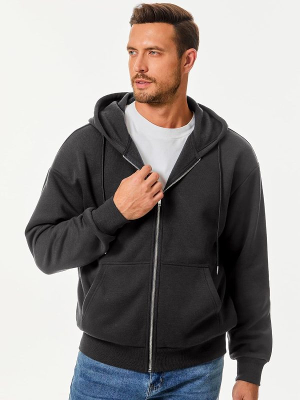 JMIERR Mens Full Zip Casual Cotton Hooded Fleece Drawstring Hoodies Pullover Sweatshirts Casual Long Sleeve Shirts - Image 26