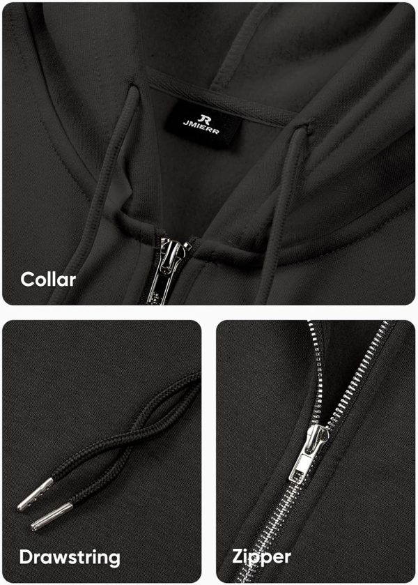 JMIERR Mens Full Zip Casual Cotton Hooded Fleece Drawstring Hoodies Pullover Sweatshirts Casual Long Sleeve Shirts - Image 30
