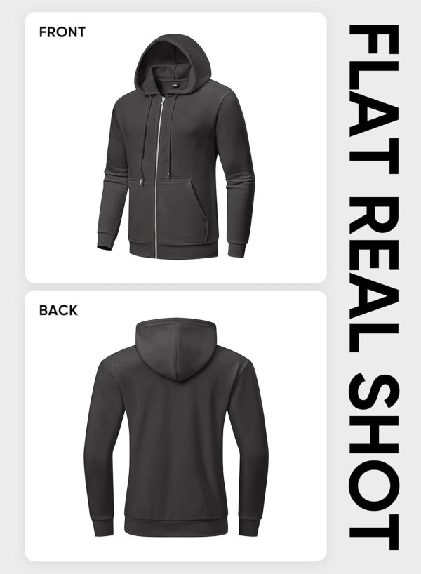JMIERR Mens Full Zip Casual Cotton Hooded Fleece Drawstring Hoodies Pullover Sweatshirts Casual Long Sleeve Shirts - Image 31