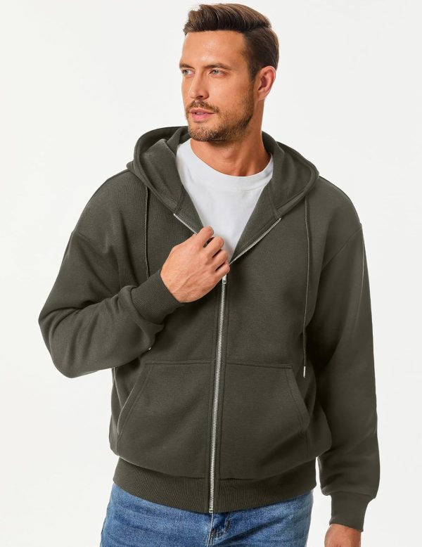 JMIERR Mens Full Zip Casual Cotton Hooded Fleece Drawstring Hoodies Pullover Sweatshirts Casual Long Sleeve Shirts - Image 34