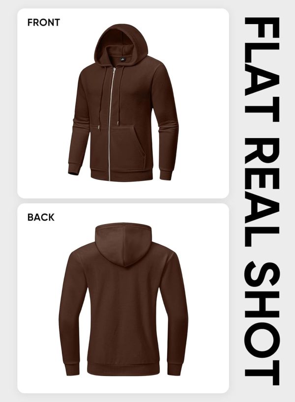 JMIERR Mens Full Zip Casual Cotton Hooded Fleece Drawstring Hoodies Pullover Sweatshirts Casual Long Sleeve Shirts - Image 43