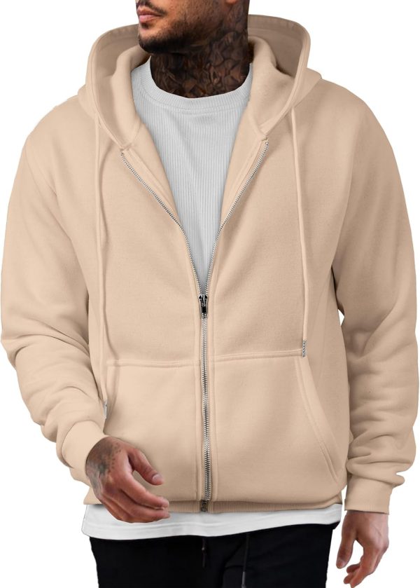 JMIERR Mens Full Zip Casual Cotton Hooded Fleece Drawstring Hoodies Pullover Sweatshirts Casual Long Sleeve Shirts - Image 45