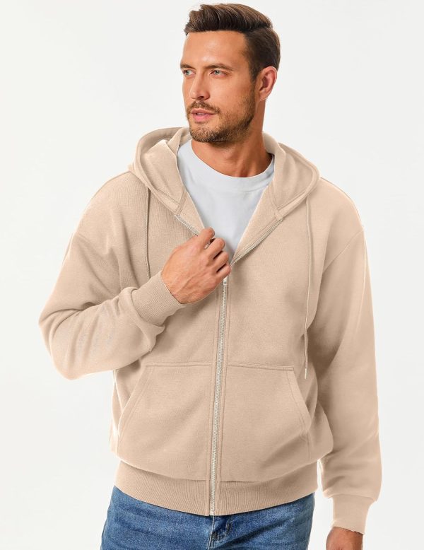 JMIERR Mens Full Zip Casual Cotton Hooded Fleece Drawstring Hoodies Pullover Sweatshirts Casual Long Sleeve Shirts - Image 46