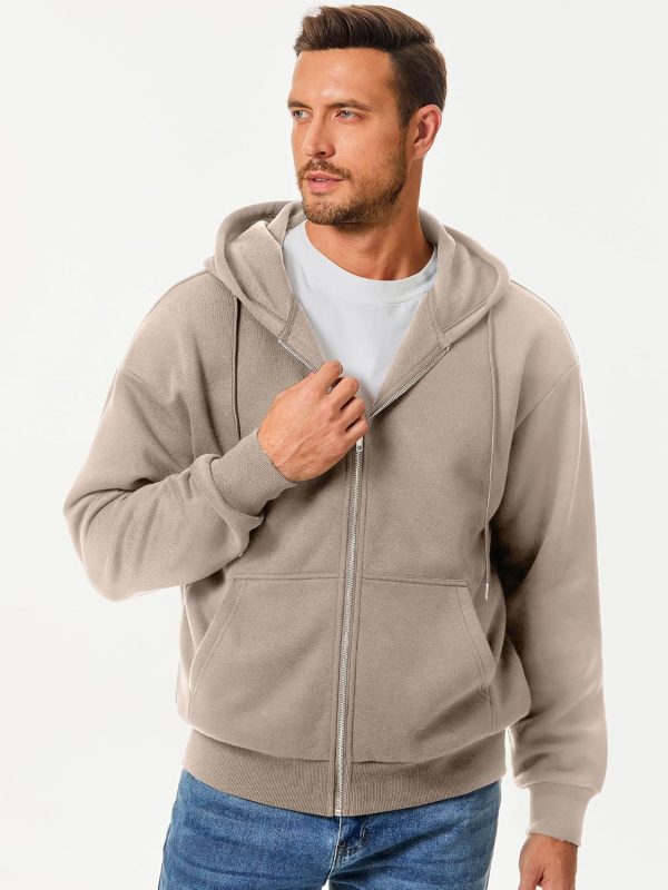 JMIERR Mens Full Zip Casual Cotton Hooded Fleece Drawstring Hoodies Pullover Sweatshirts Casual Long Sleeve Shirts - Image 50