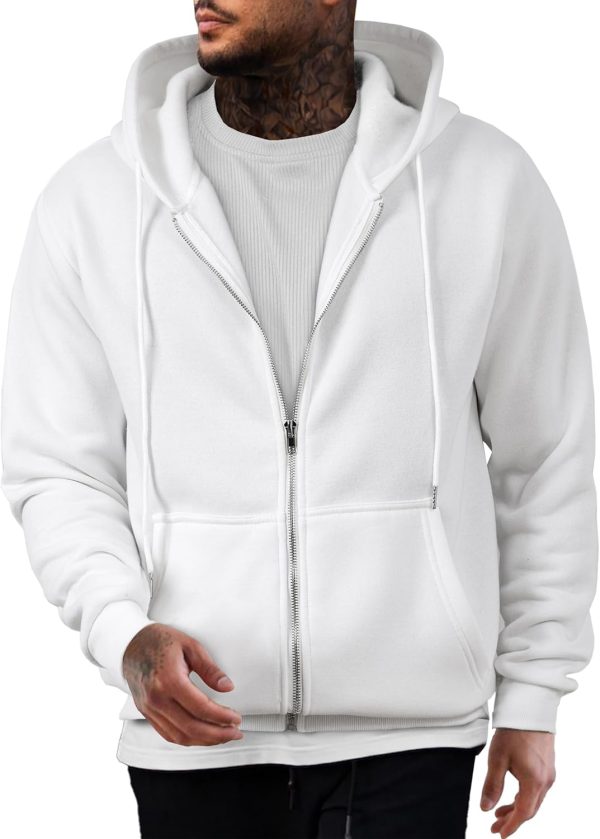 JMIERR Mens Full Zip Casual Cotton Hooded Fleece Drawstring Hoodies Pullover Sweatshirts Casual Long Sleeve Shirts - Image 57