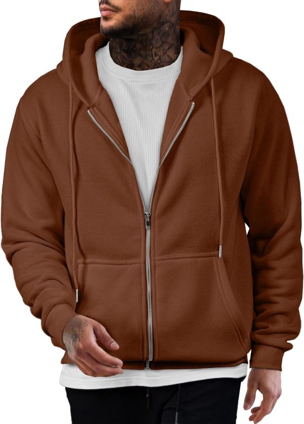 JMIERR Mens Full Zip Casual Cotton Hooded Fleece Drawstring Hoodies Pullover Sweatshirts Casual Long Sleeve Shirts - Image 65